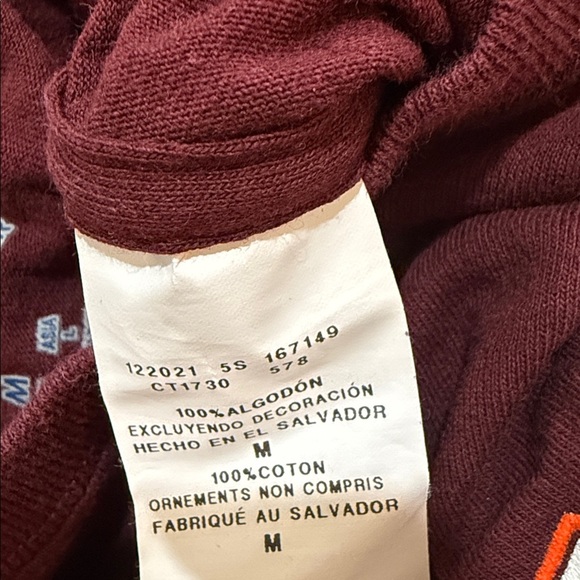 Virginia Tech Hokies Team Stack Mens Maroon Sz M Long Sleeve Tee NEW - Picture 5 of 5